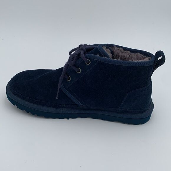 UGG Neumel dark blue suede leather shearling wool lined lace up men’s 7